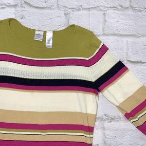 EMMA JAMES BY LIZ CLAIBORNE Striped Top Size One